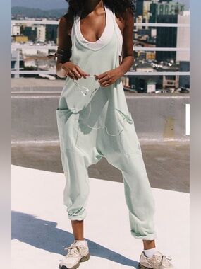 FP Movement by Free People Mint Green Relaxed Jumpsuit Romper